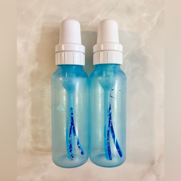 Dr. Brown’s Lot of 6 Clear & Blue 8 oz Baby Bottles Lids Vents Seals 30 Pieces - Picture 2 of 4